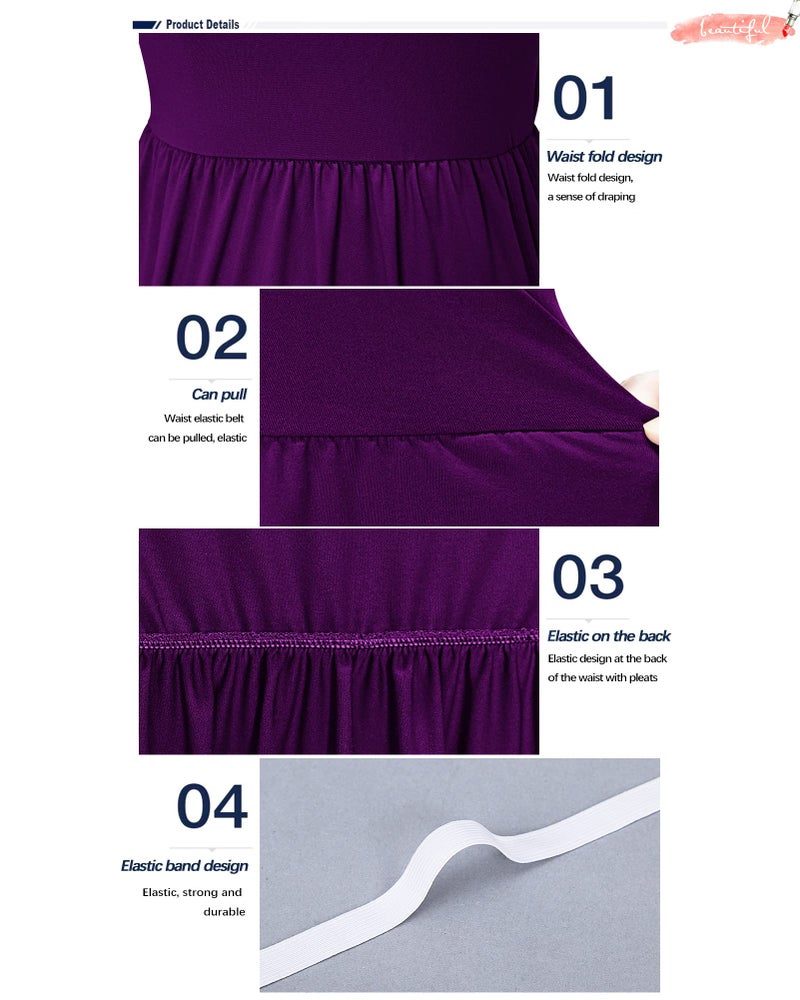 MISFAY Women's Long Sleeve Loose Plain Maxi Dresses Casual Long Dresses Pocket(Purple,M) - Image 4